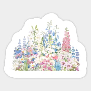 beautiful secret garden ink and watercolor Sticker